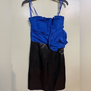 Max And Cleo Women’s Elegant Blue and Black Strapless Dress  Cocktail  6 NWT